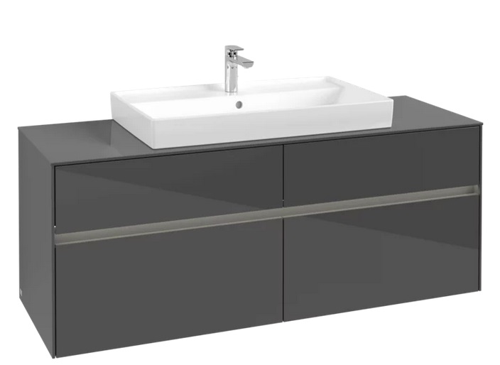 Тумба под раковину Villeroy & Boch Collaro 140х50 см с подсветкой МДФ глянцевый серый C088B0FP