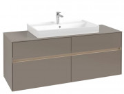 Тумба под раковину Villeroy & Boch Collaro 140х50 см с подсветкой ДСП трюфель серый C088B0VG
