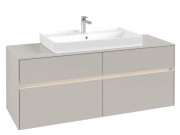 Тумба под раковину Villeroy & Boch Collaro 140х50 см с подсветкой ДСП мягкий серый C088B0VK