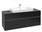 Тумба під раковину Villeroy & Boch Collaro 140х50 см із підсвічуванням МДФ чорний матовий лак C088B0PD