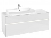 Тумба под раковину Villeroy & Boch Collaro 140х50 см с подсветкой МДФ глянцевый белый C089B0DH