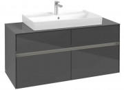 Тумба под раковину Villeroy & Boch Collaro 120х50 см с подсветкой МДФ глянцевый серый C087B0FP