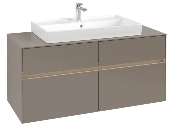 Тумба под раковину Villeroy & Boch Collaro 120х50 см с подсветкой ДСП трюфель серый C087B0VG