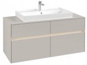 Тумба под раковину Villeroy & Boch Collaro 120х50 см с подсветкой ДСП мягкий серый C087B0VK