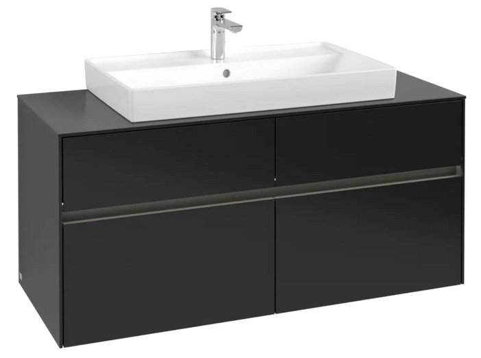 Тумба під раковину Villeroy & Boch Collaro 120х50 см із підсвічуванням МДФ чорний матовий лак C087B0PD