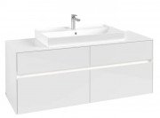 Тумба под раковину Villeroy & Boch Collaro 140х50 см с подсветкой МДФ глянцевый белый C088B0DH