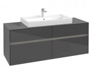 Тумба под раковину Villeroy & Boch Collaro 140х50 см с подсветкой МДФ глянцевый серый C088B0FP