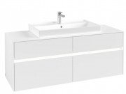 Тумба под раковину Villeroy & Boch Collaro 140х50 см с подсветкой ДСП матовый белый C088B0MS
