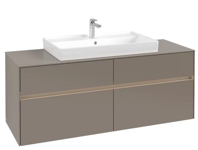 Тумба під раковину Villeroy & Boch Collaro 140х50 см із підсвічуванням ДСП трюфель сірий C088B0VG