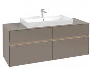 Тумба під раковину Villeroy & Boch Collaro 140х50 см із підсвічуванням ДСП трюфель сірий C088B0VG