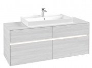 Тумба под раковину Villeroy & Boch Collaro 140х50 см с подсветкой ДСП белое дерево C088B0E8