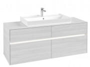Тумба під раковину Villeroy & Boch Collaro 140х50 см із підсвічуванням ДСП біле дерево C088B0E8