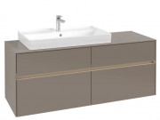 Тумба под раковину Villeroy & Boch Collaro 140х50 см с подсветкой ДСП трюфель серый C089B0VG