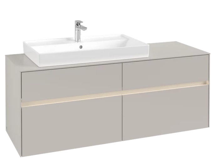 Тумба под раковину Villeroy & Boch Collaro 140х50 см с подсветкой ДСП мягкий серый C089B0VK