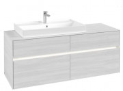 Тумба под раковину Villeroy & Boch Collaro 140х50 см с подсветкой ДСП белое дерево C089B0E8