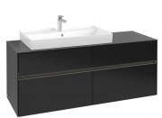 Тумба под раковину Villeroy & Boch Collaro 140х50 см с подсветкой МДФ черный матовый лак C089B0PD