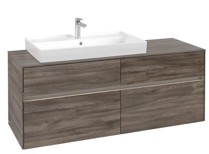 Тумба под раковину Villeroy & Boch Collaro 140х50 см с подсветкой ДСП каменный дуб C089B0RK
