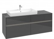 Тумба под раковину Villeroy & Boch Collaro 140х50 см с подсветкой МДФ глянцевый серый C089B0FP