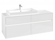 Тумба під раковину Villeroy & Boch Collaro 140х50 см із підсвічуванням ДСП матовий білий C089B0MS