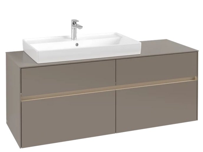 Тумба під раковину Villeroy & Boch Collaro 140х50 см із підсвічуванням ДСП трюфель сірий C089B0VG