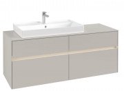 Тумба під раковину Villeroy & Boch Collaro 140х50 см із підсвічуванням ДСП м'який сірий C089B0VK