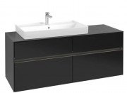 Тумба під раковину Villeroy & Boch Collaro 140х50 см із підсвічуванням МДФ чорний матовий лак C089B0PD