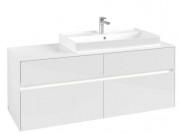 Тумба под раковину Villeroy & Boch Collaro 140х50 см с подсветкой МДФ глянцевый белый C090B0DH