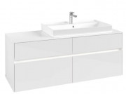 Тумба под раковину Villeroy & Boch Collaro 140х50 см с подсветкой ДСП матовый белый C090B0MS