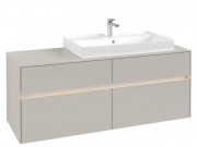 Тумба под раковину Villeroy & Boch Collaro 140х50 см с подсветкой ДСП мягкий серый C090B0VK