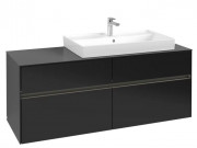 Тумба під раковину Villeroy & Boch Collaro 140х50 см із підсвічуванням МДФ чорний матовий лак C090B0PD