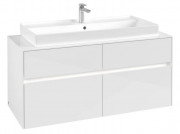 Тумба под раковину Villeroy & Boch Collaro 120х50 см с подсветкой ДСП матовый белый C091B0MS
