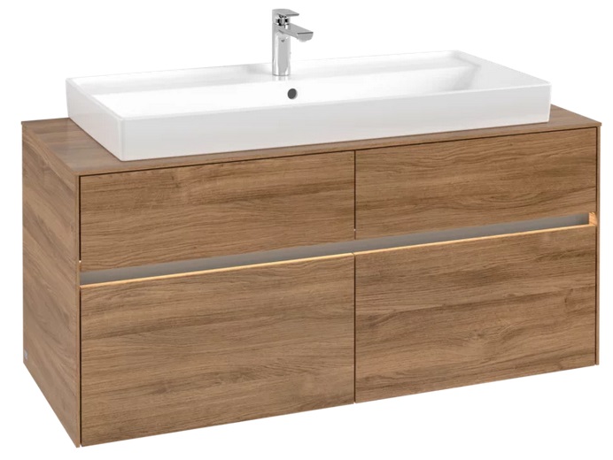 Тумба под раковину Villeroy & Boch Collaro 120х50 см с подсветкой ДСП дуб канзас C091B0RH