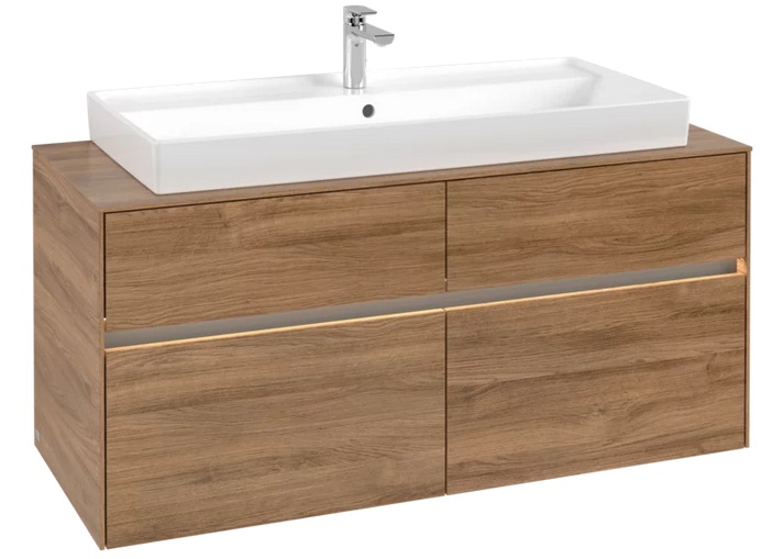 Тумба под раковину Villeroy & Boch Collaro 120х50 см с подсветкой ДСП каменный дуб C091B0RK