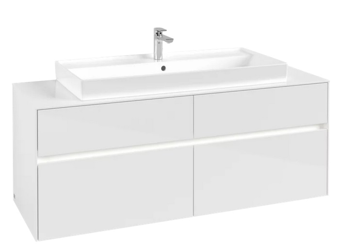Тумба под раковину Villeroy & Boch Collaro 140х50 см с подсветкой ДСП матовый белый C092B0MS