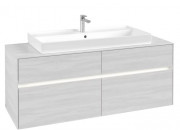 Тумба под раковину Villeroy & Boch Collaro 140х50 см с подсветкой ДСП белое дерево C092B0E8