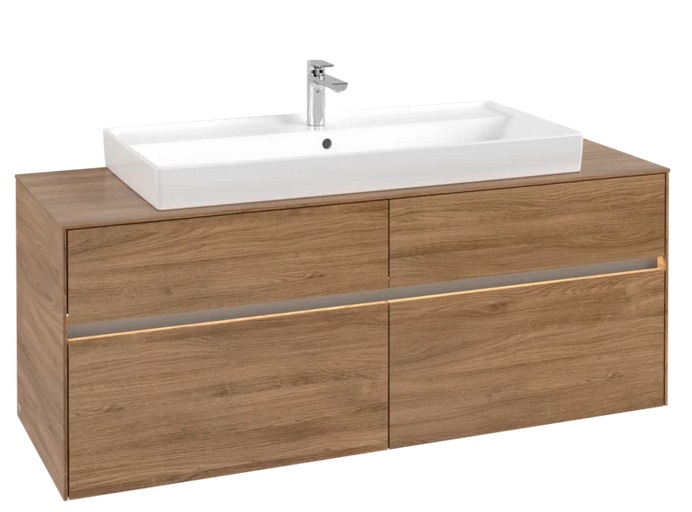 Тумба под раковину Villeroy & Boch Collaro 140х50 см с подсветкой ДСП дуб канзас C092B0RH