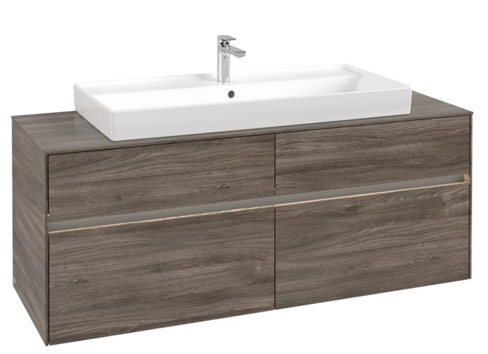 Тумба под раковину Villeroy & Boch Collaro 140х50 см с подсветкой ДСП каменный дуб C092B0RK