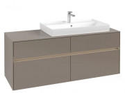 Тумба под раковину Villeroy & Boch Collaro 140х50 см с подсветкой ДСП трюфель серый C090B0VG