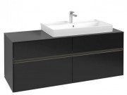 Тумба под раковину Villeroy & Boch Collaro 140х50 см с подсветкой МДФ черный матовый лак C090B0PD