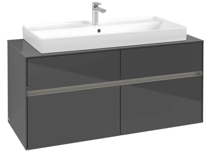 Тумба под раковину Villeroy & Boch Collaro 120х50 см с подсветкой МДФ глянцевый серый C091B0FP