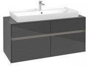 Тумба під раковину Villeroy & Boch Collaro 120х50 см із підсвічуванням МДФ глянсовий сірий C091B0FP