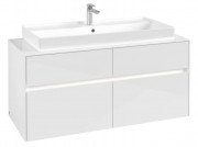 Тумба под раковину Villeroy & Boch Collaro 120х50 см с подсветкой ДСП матовый белый C091B0MS