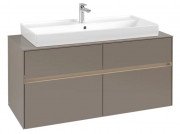 Тумба под раковину Villeroy & Boch Collaro 120х50 см с подсветкой ДСП трюфель серый C091B0VG