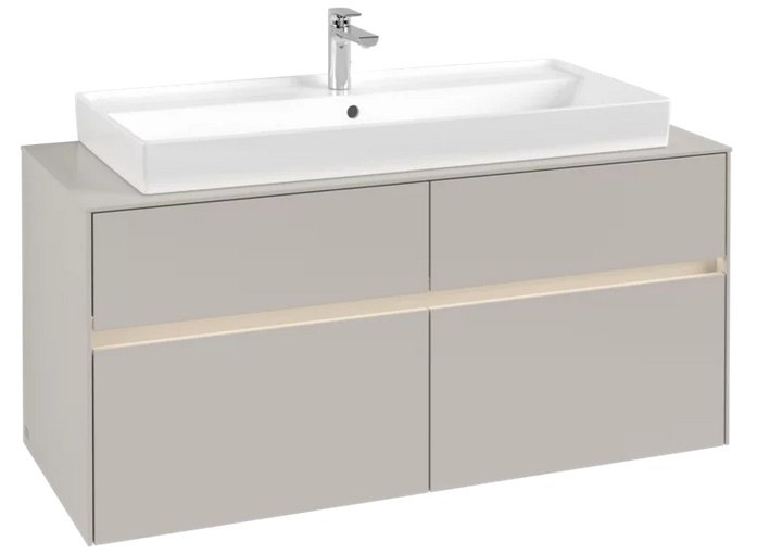 Тумба под раковину Villeroy & Boch Collaro 120х50 см с подсветкой ДСП мягкий серый C091B0VK