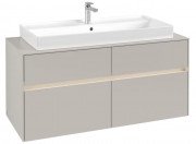 Тумба под раковину Villeroy & Boch Collaro 120х50 см с подсветкой ДСП мягкий серый C091B0VK