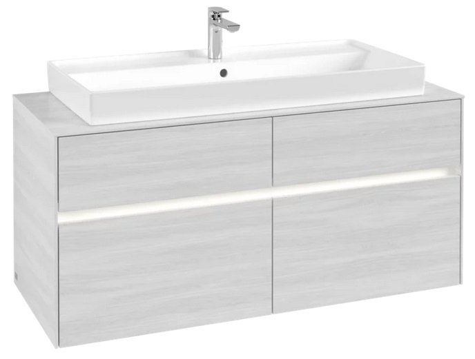 Тумба під раковину Villeroy & Boch Collaro 120х50 см із підсвічуванням ДСП біле дерево C091B0E8