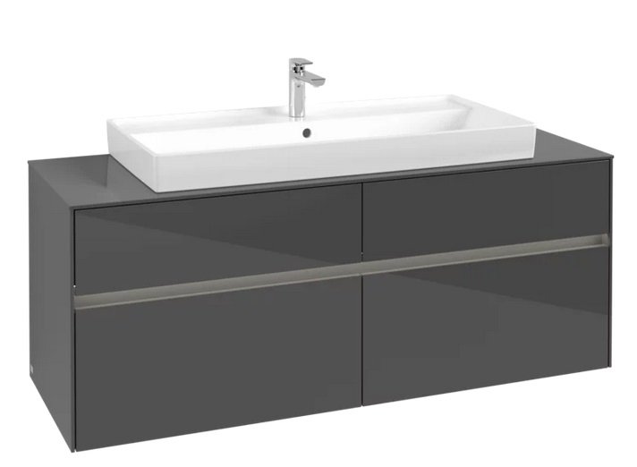Тумба под раковину Villeroy & Boch Collaro 140х50 см с подсветкой МДФ глянцевый серый C092B0FP