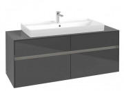 Тумба под раковину Villeroy & Boch Collaro 140х50 см с подсветкой МДФ глянцевый серый C092B0FP