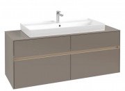 Тумба під раковину Villeroy & Boch Collaro 140х50 см із підсвічуванням ДСП трюфель сірий C092B0VG