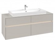 Тумба под раковину Villeroy & Boch Collaro 140х50 см с подсветкой ДСП мягкий серый C092B0VK